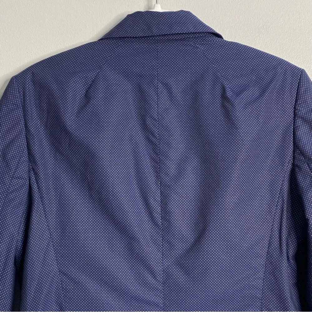 Equipment Navy Blue Jay School Boy Polkadot Print Blazer Size 4